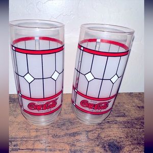 Vintage Coke Cola Tiffany Style Glasses 2